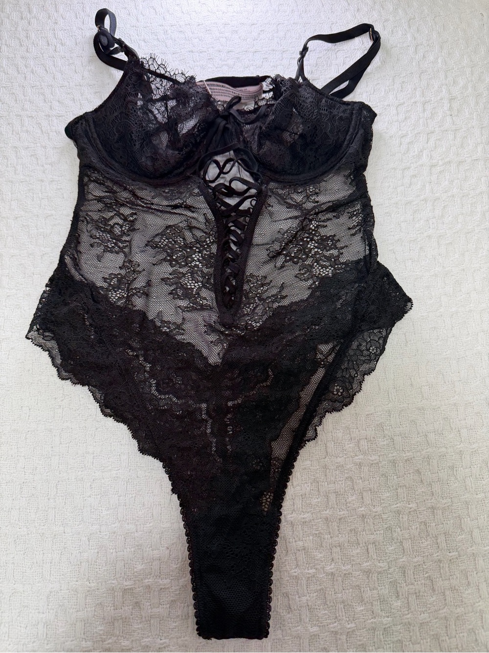 Victoria's Secret Black Lace Bodysuit Teddy
